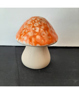 Fairy Garden Mushroom Figurine 4&quot; Ceramic Home Garden Decor Orange Mushr... - $5.00