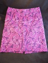 Womens Skirt Purple Paisley Size 8 Petite Back Zip Merona Ladies Above The Knee - £9.27 GBP