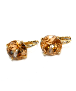 Fossil Gold-Tone Rose Amber Stone Pendant Stud Leverback Pierced Earrings - €16,05 EUR