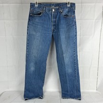 Vintage Levi&#39;s 501 Men&#39;s 36 x 34 Denim Jeans Button Fly Distressed - £23.91 GBP