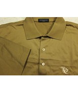 NEW Peter Millar Solid Brown Cotton Golf Polo Shirt M TDC Logo - £32.46 GBP
