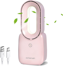 Tower Fan Rechargeable USB Quiet Bladeless With 3 Speeds Battery Operated Pink - £46.11 GBP