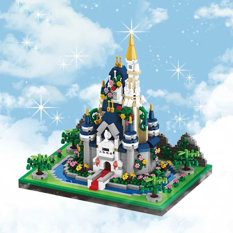 New Toys Architecture Micro Building Sets .Mini Bricks 2000+Pcs .Pink Castle Hou - £12.81 GBP