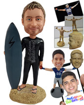 Personalized Bobblehead Suit-up surfer ready to hit that big wave - Sports &amp; Hob - £72.74 GBP
