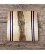 Handcrafted Cutting Board 12x12 Spalted Maple Purple Heart Sleek Modern ... - $828.12 MXN