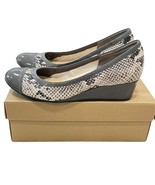 Cole Haan Air Tali OT Wedge Shoes Size 10B Pavement Nubuck Snakeskin Print - $98.42 CAD