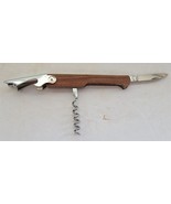 Vtg Ascot Wooden Handle SS Bottle Cap Cork Screw Corkscrew Pocket Knife ... - €7,73 EUR