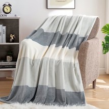 Bluish Gray, 50X60-Inch Homelike Moment Fleece Throw Blanket For Couch, Soft - £28.41 GBP