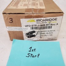 UFO-STP-33mm-B1 Rev A 100 IronRidge Stopper Sleeves Black - £23.60 GBP