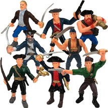 Pirate Action Figure Playset, Set Of 8 Legendary Plastic Figures In Assorted Pos - £20.49 GBP