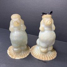Poodle Figurines Statues 6” Vintage Set of 2 Pair Boy Girl Opalescent Ir... - $48.95