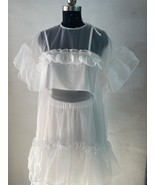 Wedding Organza Sheer Bridal Wrap Blouse .Vintage Wedding  Bridal Bolero... - $126.23