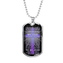 Jesus Died For You Galatians Dark Necklace Stainless Steel or 18k Gold Dog Tag  - £37.92 GBP+