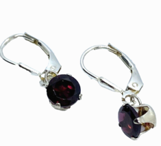 QVC Sterling Silver Drop Garnet Pierced Earrings - $346.60 MXN