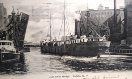 Jack Knife Bridge Buffalo New York Boat Steam Ship Postcard 1905 Undivided Docks - £11.82 GBP