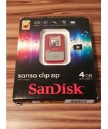 Sandisk Sansa Clip Zip 4 GB New In Box Jumpstart Red MP3 Player   - $50.00