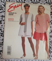 McCall&#39;s Easy Stitch &#39;n Save 8203 Misses Vest, Top &amp; Pull On Shorts Size... - £5.94 GBP