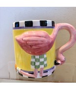 Pink Flamingo Wearing Pants 3D Ceramic Coffee Mug Cup Plate Decor New NW... - £19.66 GBP