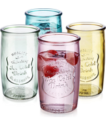 Glaver&#39;S Colored Glassware, Ice Cold Drinking Glasses Set of 4 – 18 Oz V... - £23.49 GBP