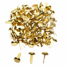 Mini Brads 100Pcs Gold Paper Fasteners Round Brass Metal Pastel Brads For Scrapb - £9.61 GBP