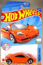 2022 Hot Wheels #107 Factory Fresh 4/10 McLAREN F1 Orange w/Chrome 5 Spoke Wheel - £6.09 GBP