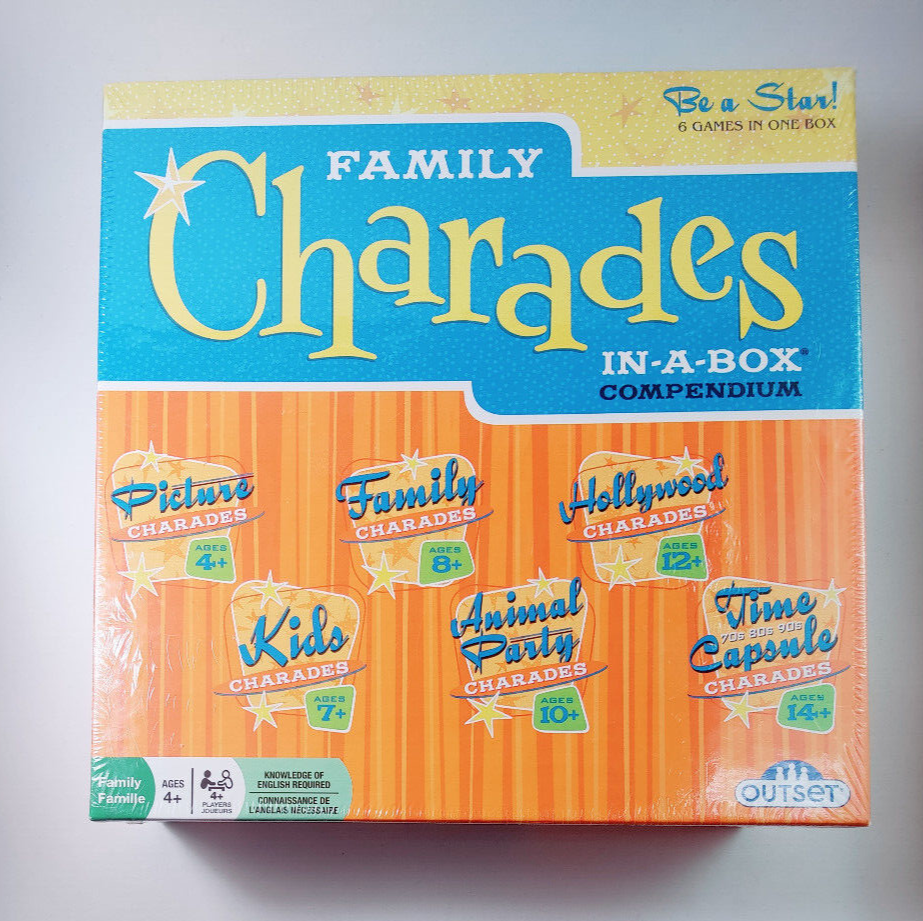 OUTSET Media Family Charades Inabox Compendium Board Game NEW - £12.56 GBP