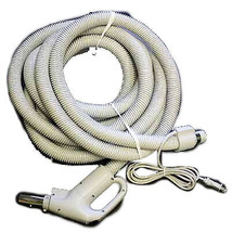 Central Vac Hose Assembly 30ft Dual Switching Crushproof Electric Gas Pump-Grey - £220.52 GBP