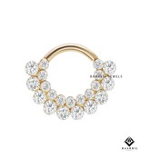 Sara 14K Yellow Gold Invisible diamond Septum with Round Moissanite Diamond - $493.74 CAD+
