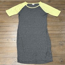 LulaRoe Julia Dress - Charcoal Gray &amp; Yellow - L - $13.10