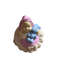 Fisher Price Little People 1997 Baby Girl Rabbit in Bassinet Cake Topper - €13,50 EUR