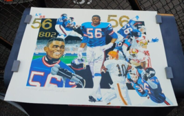 NY Giants Lawrence Taylor Signed 18x24&quot; Limited Edition GILES Lithograph... - £68.76 GBP