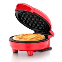 Holstein Housewares Personal Non-Stick Waffle Maker, Red - 4-inch Waffle... - £25.15 GBP