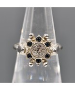 Vintage Avon Crystal Ring Starsong Silver Tone Clear Blue Flower Size 6.5 - $278.75 MXN