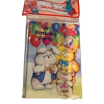 Birthday Party Kids Invitations with Bunnies and Bears 8 Per Package new - £2.35 GBP