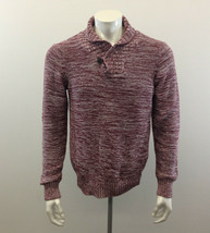 Buffalo David Bitton Men Large Cotton Knit Long Sleeve  Neck Red Sweater - €6,92 EUR