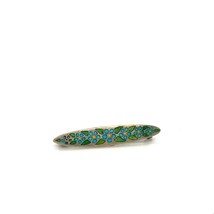 Antique Signed Sterling Colorful Enamel Floral Carved Bar Pin Brooch - £31.65 GBP