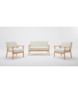 Bahamas Beige Loveseat and 2 Chair Living Room Set - £274.94 GBP
