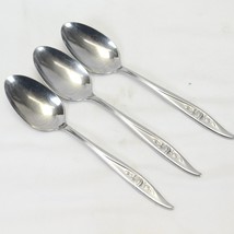 Reed Barton One Rose Teaspoons Glossy Stainless 6" Lot of 3 - $15.67