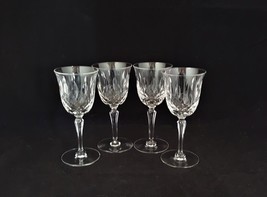 Tiffin-Franciscan ELYSE 6&quot; Crystal Wine Glasses Goblets ~ Set of 4 - £34.90 GBP