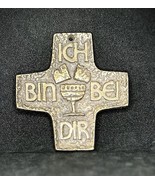 1940’ Christian Bronze Handmade Cross Relief I’m with You - “Ich Bin Bei... - $659.72 MXN