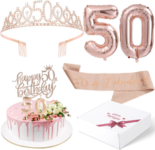 50Th Birthday Decorations Gifts for Women Birthday Party Favors Includin... - £13.87 GBP