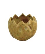 Miniature Porcelain Tulip Cup Planter, Pale Yellow w/Mottled Brown &amp; Green - $20.03 CAD