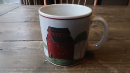 10 Oz Warren Kimble &quot;Barns&quot; Coffee Mugs Cups Pottery 1998 - £10.19 GBP