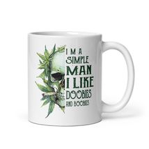 Skull Im A Simple Man I Like Doobies And Boobies Weed Ceramic Mug Graph... - £13.60 GBP+