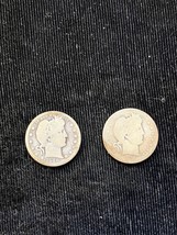 1915-D, 1916-D Barber Silver Quarter Dollar 25C - 2 COINS - £10.14 GBP