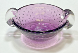 Vtg Pairpoint Amethyst Purple Controlled Bubble Applied Handles Art Glas... - £54.49 GBP