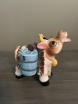 Vintage Cow Oxen Carrying Salt &amp; Pepper Shakers with Stoppers | Anthropomorphic - £12.65 GBP
