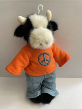 Boyd&#39;s Bears Hershey Cow Lovin Kisses Wearing Orange Peace Symbol Tshirt Plush - £15.69 GBP