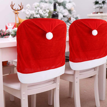 4Pc Red Hat Dining Chair Slipcovers,Christmas Chair Back Covers Kitchen ... - $26.16