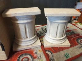 Roman  Travertine stone Column bookends Plant Stand New  - £78.34 GBP